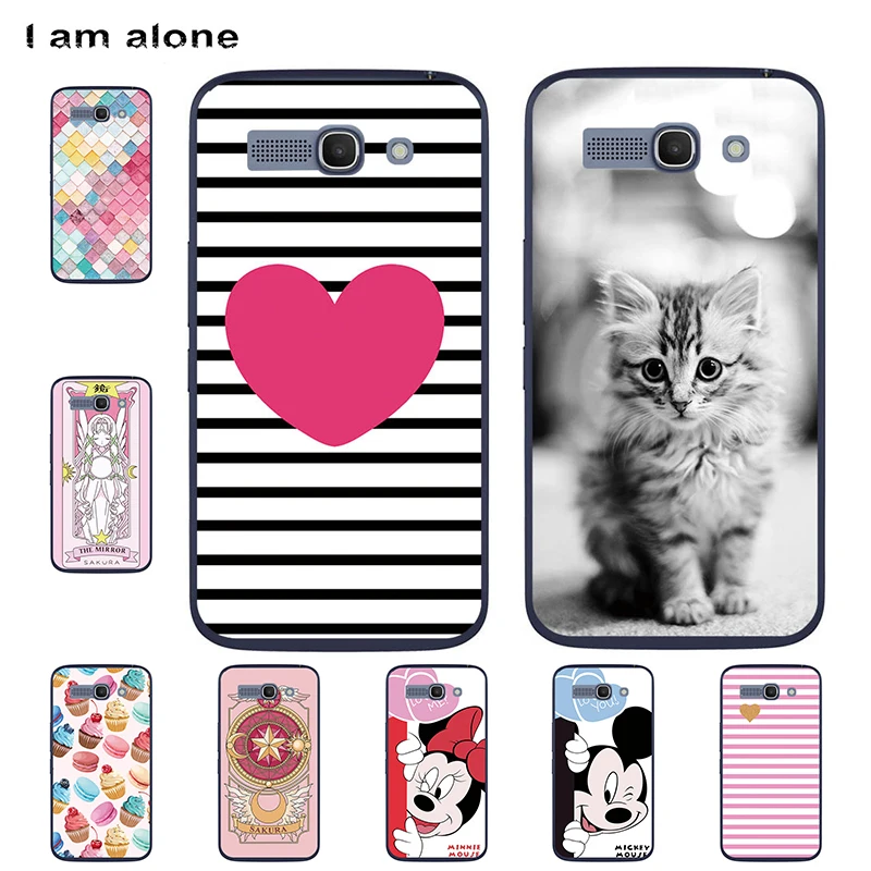 

I am alone Phone Bags For Alcatel Pop C9 5.5 inch Hard Mobile Fashion Color Cases Floral For Alcatel Pop C9 Free Shipping