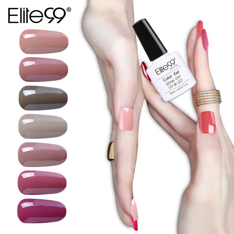 Elite99 10 ml Gel UV esmalte de uñas Color rojo vino desnudo Serie UV Gel esmalte remojo lámpara LED uñas laca de Gel de uñas de diseño artístico