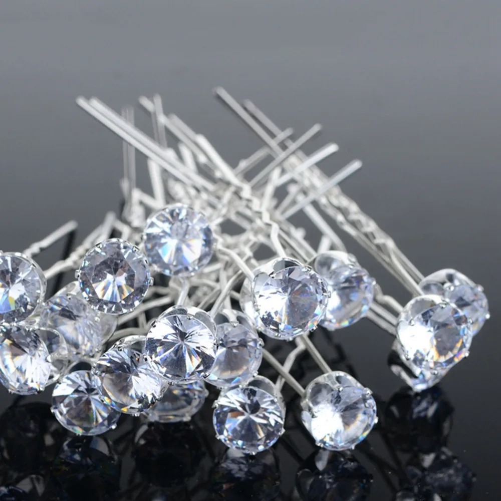 Wholesale Fashion 20PCS Round Crystal Rhinestone Hair Pins Wedding