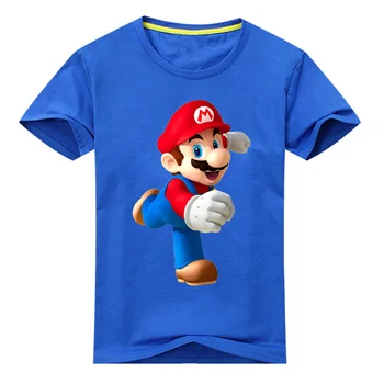 

Baby Cotton T Shirt Costume Boys Cartoon Mario Print T-shirt Clothes Children Summer Clothing Girls Tees Top Kids Tshirt DX141