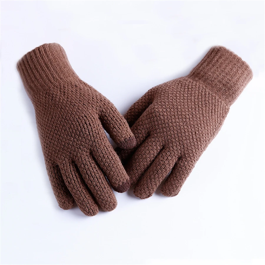 Зимние трикотажные перчатки мужские перчатки с сенсорным экраном осенние уличные теплые перчатки для верховой езды с солнцезащитным экраном мужские бархатные рукавички перчатки