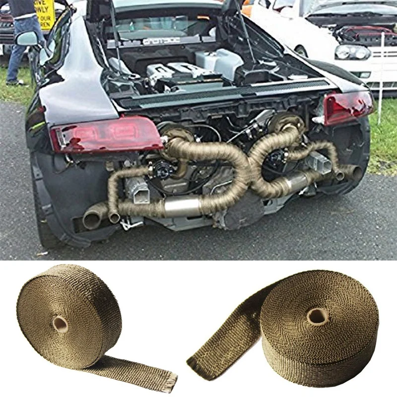 5cm15m Heat Wrap Exhaust Manifold Downpipe with 6 30cm Cable Ties for Car Motorcycle car accessories (7)