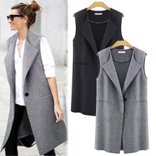Fashion Women Slim Long Waistcoat Sleeveless Draped Jacket Vests Cardigan Open Front Duster Coat Winter Gilet Pockets Chalecos Fashion Women Slim Long Waistcoat Sleeveless Draped Jacket Vests Cardigan Open Front Duster Coat Winter Gilet Pockets Chalecos
