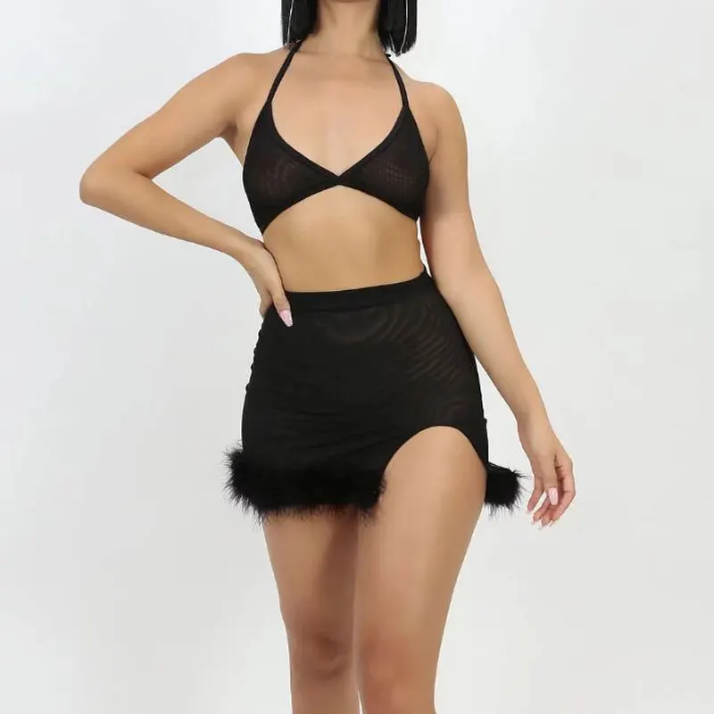 elastic waist black tulle skirt
