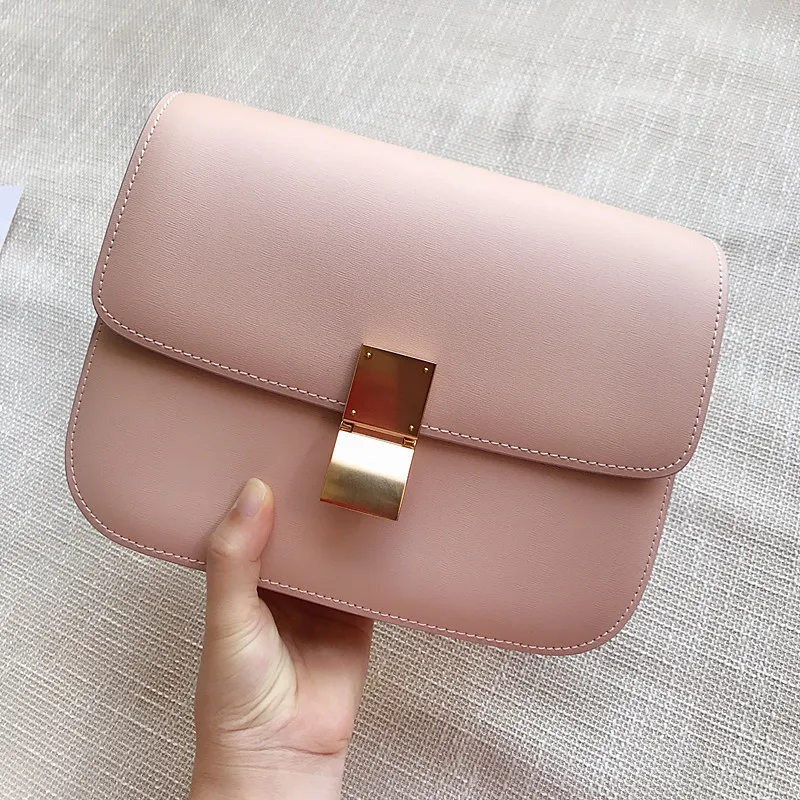 

New genuine leather vintage box bag high_end custom female flap bag women single shoulder crossbody bag