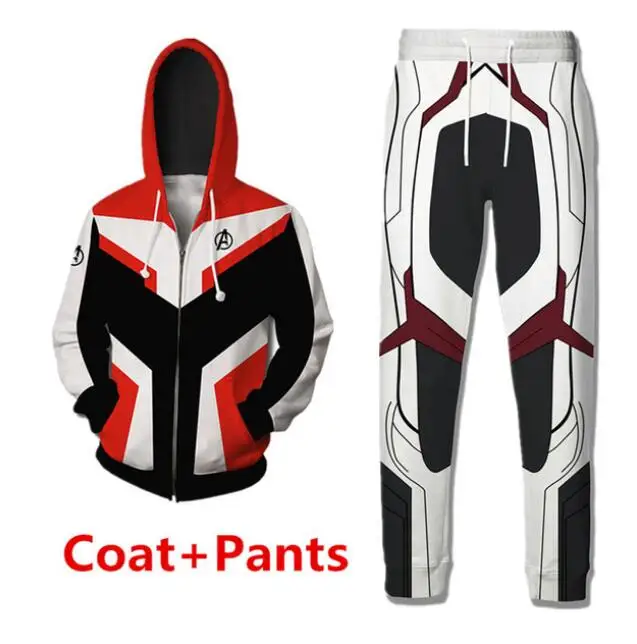 Avengers Endgame Captain America Cosplay Costume Quantum Realm Hoodies Sweatshirt Superhero Iron Man Shirt Coat Pants Men Women