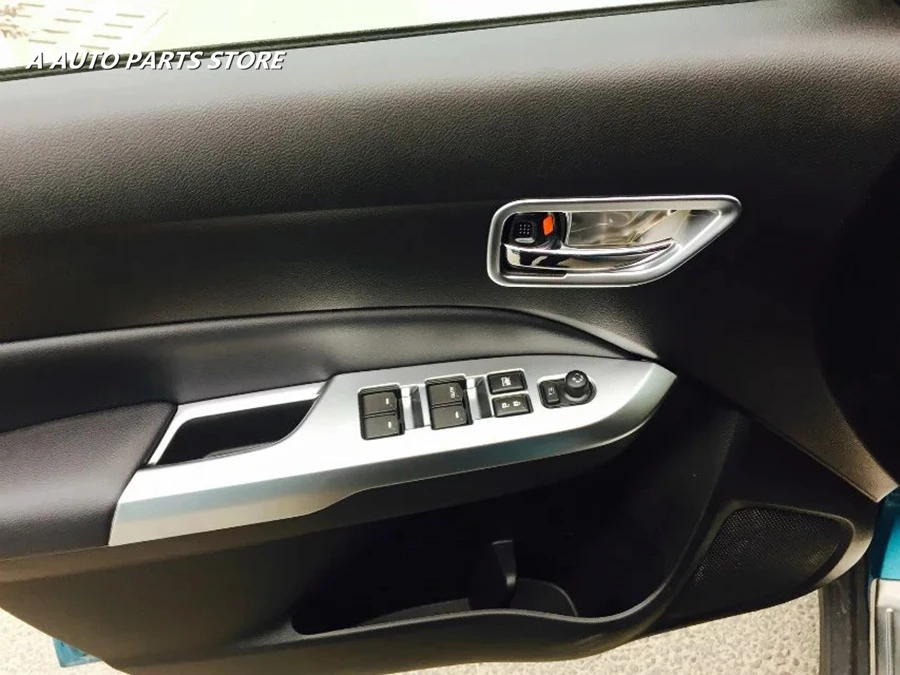 Abs Chrome Inner Car Door Handle Bowl Frame Armrest Window Lift