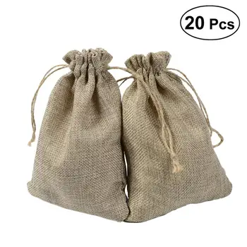 

20pcs Burlap Bags Linen Jute Candy Goodie Jewelry Gift Sack Pouch Wedding Party Favors Supplies