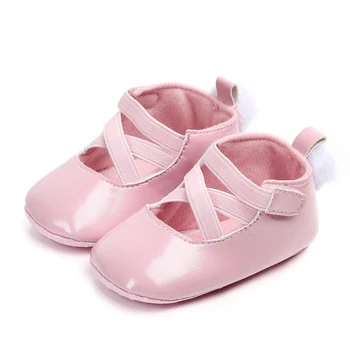 

Baby Girls Shoes PU Newborn First Walkers Solid Soft Soled Non-slip Footwear Baby Shoes Princess hot