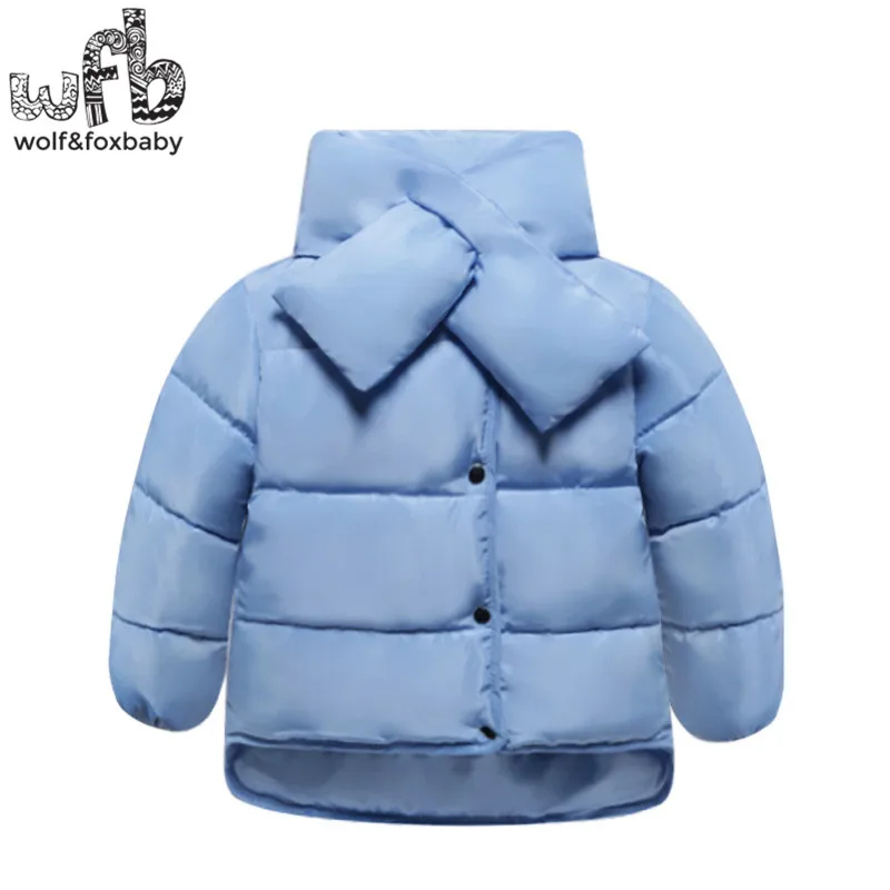 

Retail 1-6 years children Down jacket bow-neck full-sleeves solid color Keep warm coat kids spring autumn fall winter