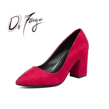 

DRFARGO Shoes Women Pumps Spring Summer 3cm 5cm 7cm 9cm Square High Heel Classic Sexy Pointed Toe Wedding Femme Heeled size35-40