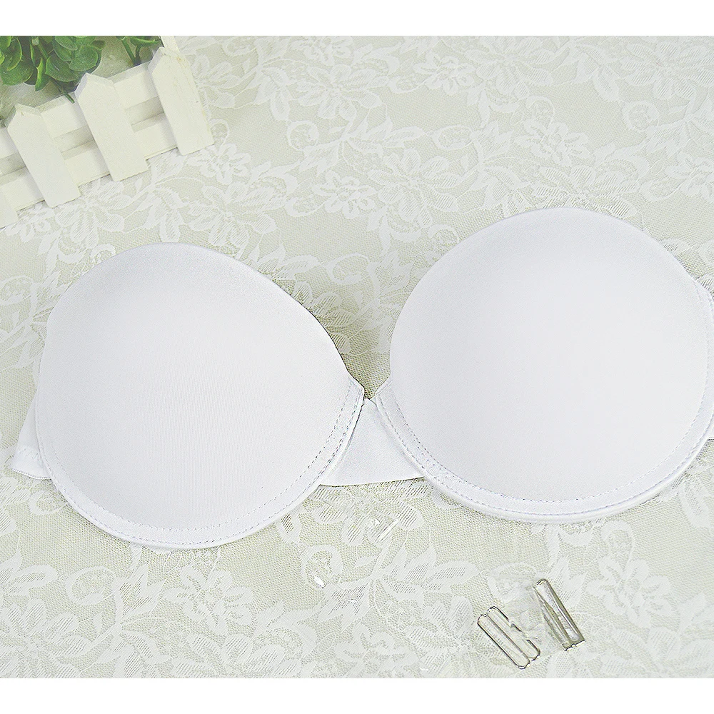 

YANDW Girl's Push Up Bra Thick Padded Bras For Women Silicone Strapless Adjusted-straps Backless Plunge 70 75 80 85 90 A B C D