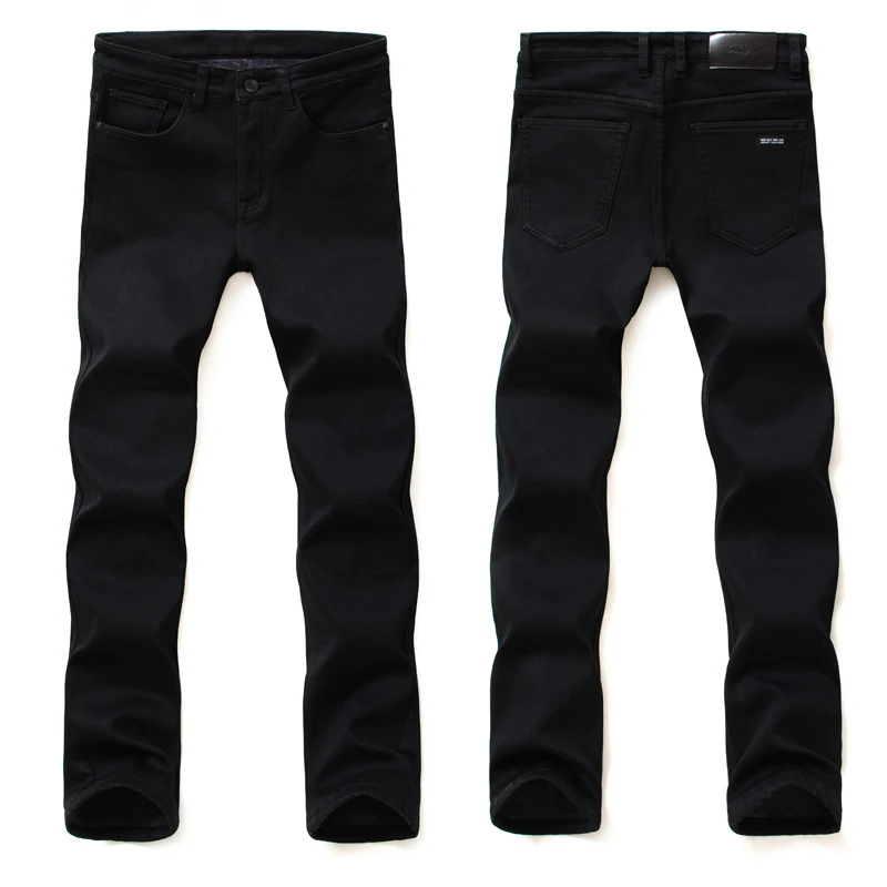 Men Jeans Pants Pantacourt Homme Mens Classic Black Calca Masculina Ofertas Calientes Con Envio Gratis Winter Keep Warm