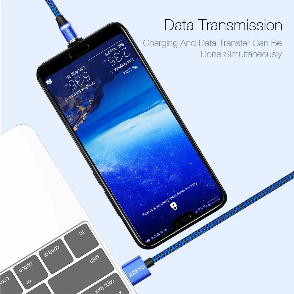 1 м 2 Магнитный Micro USB кабель Тип C светодиодный магнитный шнур для зарядного