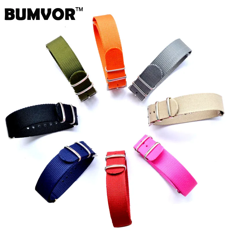 1pcs 16 18 20 22 24mm Multiple Colors Nato Nylon Military Watch Strap Army Sport Watchband
