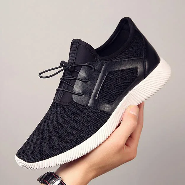 

Mens casual shoes breathable Men Sneakers Summer Fashion Breathable Mesh Shoes Lace Up Shoes Gray Black Flat Zapatos de hombre