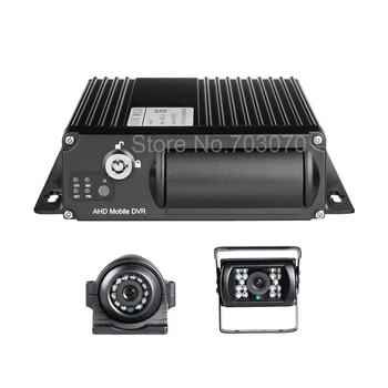 

4CH Dual SD Card Bus/Truck Car Mobile Dvr Kits 2PCS Waterproof IR CCTV Security Camera AHD 1080 Car Dvr Recorder Kits I/O Alarm