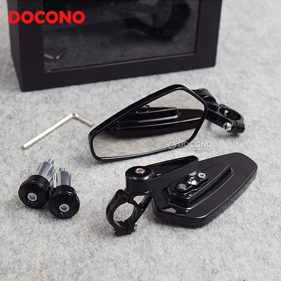 

Motorcycle 7/8" 22mm handlebar end side rearview mirror For kawasaki z1000 versys 650 w800 er6f zx10r zx14r honda cb600