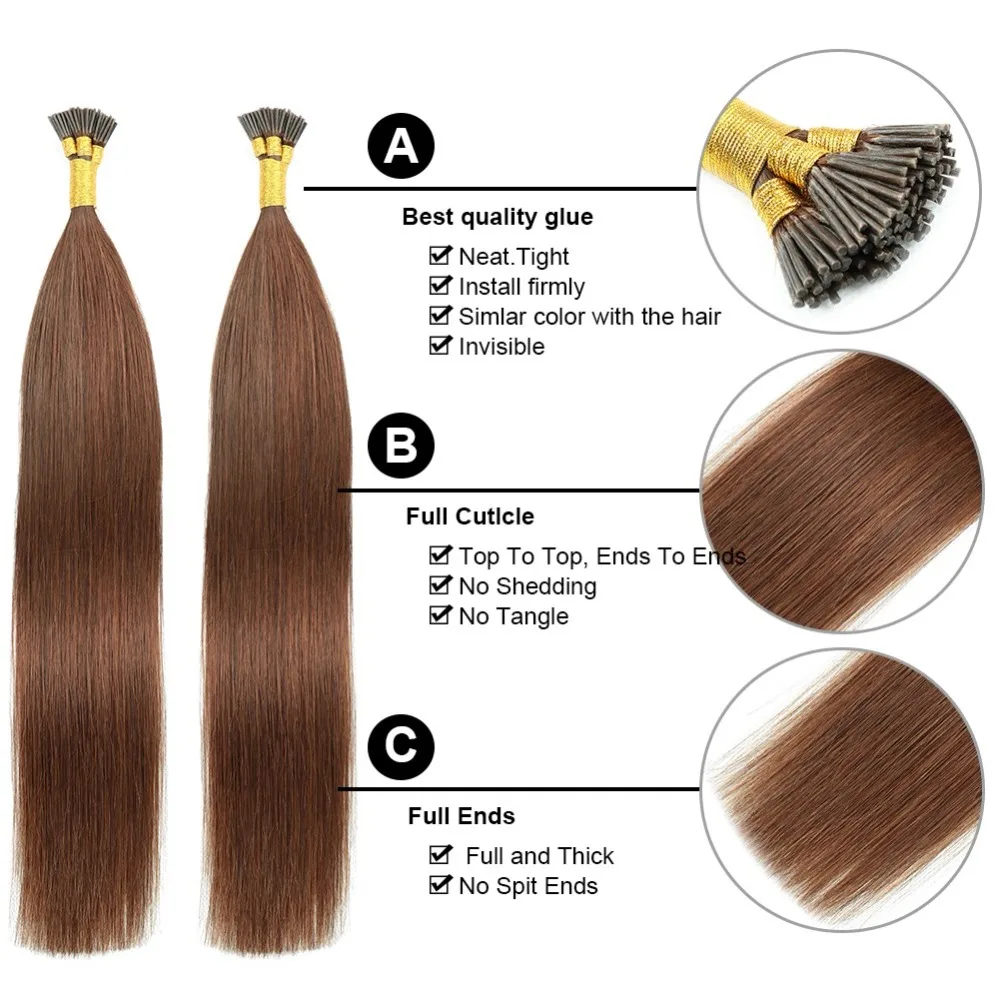 Alishow fusion hair 1 г/локон Remy Предварительно скрепленные я Совет натуральные волосы