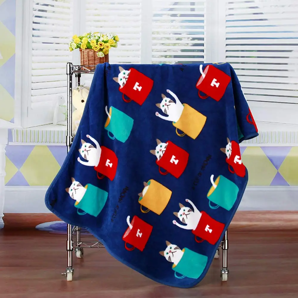 Зимнее детское одеяло с рисунком кота; Фланелевое Пеленальное Одеяло для новорожденных; Мягкое хлопковое одеяло для коляски; детское одеяло - Цвет: 07