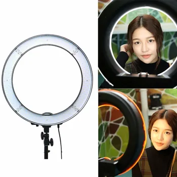 

ES240 240 LED 18" Stepless Adjustable Ring Light Camera Photo/Video 240pcs LED 5500K Dimmable (1% to 100%)+ 2 Color Filter