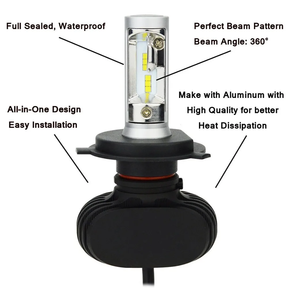 H8 H9 H11 светодиодные лампы фар автомобиля Hi-H4 Lo луч H7 9005/HB3 9006/HB4 Conversion Kit 50 W 8000lm CSP чипов 6500 K авто фары