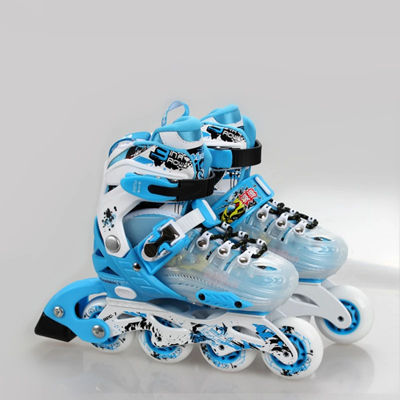 الاطفال الزلاجات للمبتدئين Inine تزلج الأطفال طالب الصالة الرياضية 30-33/34-37 حجم للتغيير patines حقيبة خوذة الركبة سادة