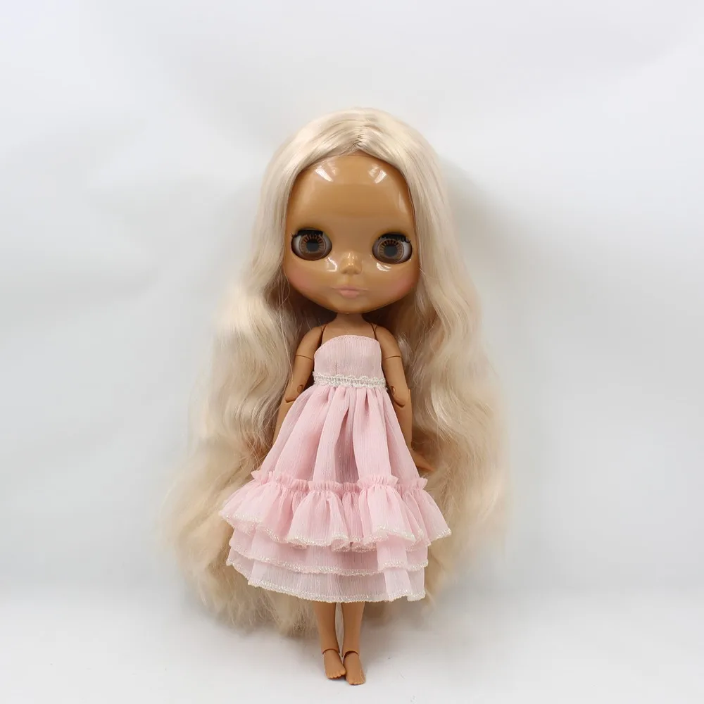 Fortune Days Nude Blyth Кукла № 3139 волосы шампанского без челки суставное тело шоколадная кожа фабрика Blyth