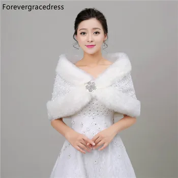 

Forevergracedress High Quality Women Winter Faux Fur Wedding Wrap Bolero Jackets Bridal Coat Cape Cloak Shawls Scarves In Stock