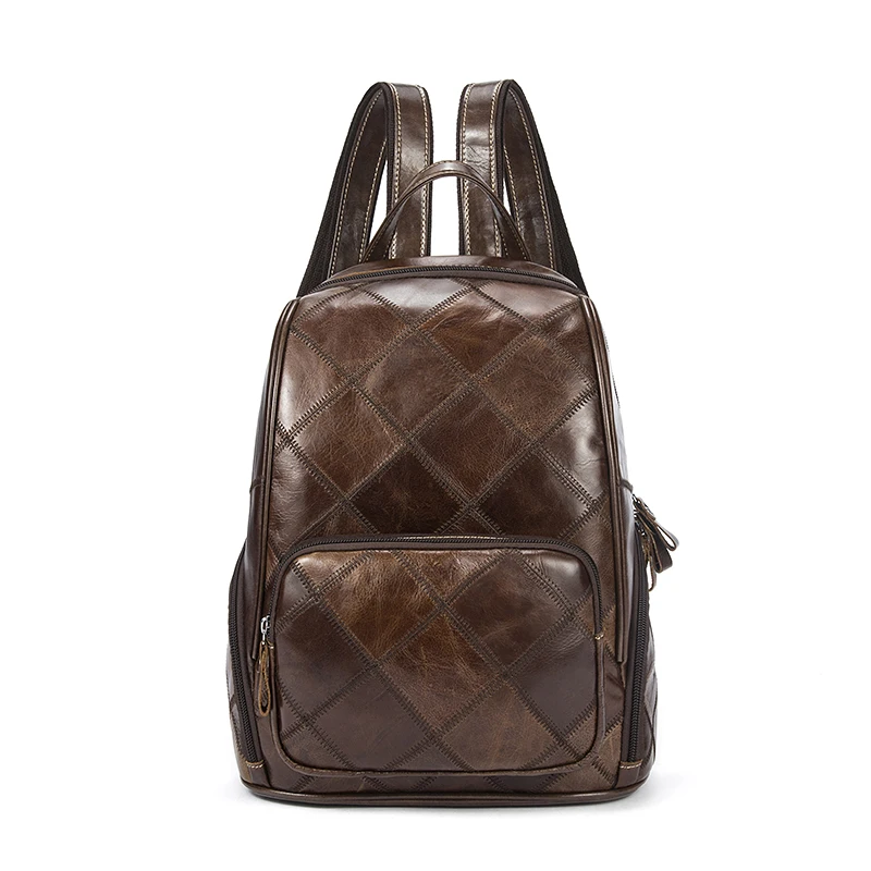 100 Guarantee Genuine Leather Bag Vintage Patchwork Leather Women Backpack Casual Full Grain Leather Women s