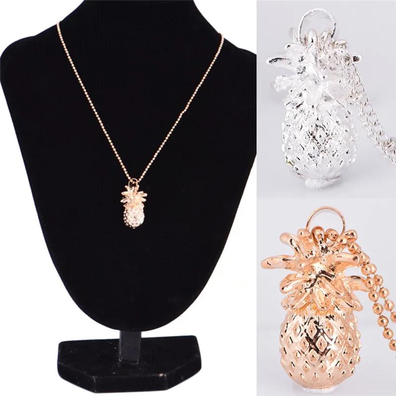 New Fashion Pineapple Necklace Chain Simple Gold Color Fruit Necklace For Women Summer Tiny Cute Jewelry Wholesale