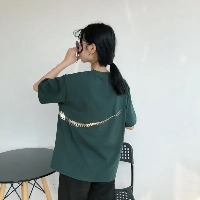 KYMAKUTU Harajuku Hipster Summer Dinosaur Printed Women's T Shirts Short Sleeve O Neck Loose Female Tee Shirt Poleras Mujer Tops Tops