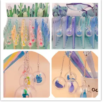 

cute Dolphin cactus design gel ink pen cartoon stationery prize kawaii stydent pen office writing pen black neutral pen 48pc/lot