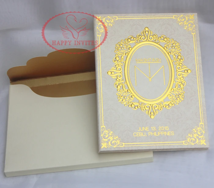 HI1089 - Hard Cover Wedding Invitation Cards  in India Style 01