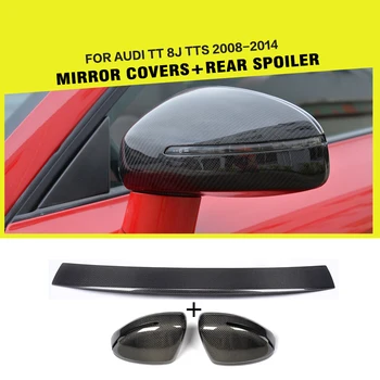 

Car-Styling Carbon Fiber Car Racing Rearview Mirror Cap Covers And Rear Trunk Spoiler Wing Lip for Audi TT 8J TTS 2008 - 2014