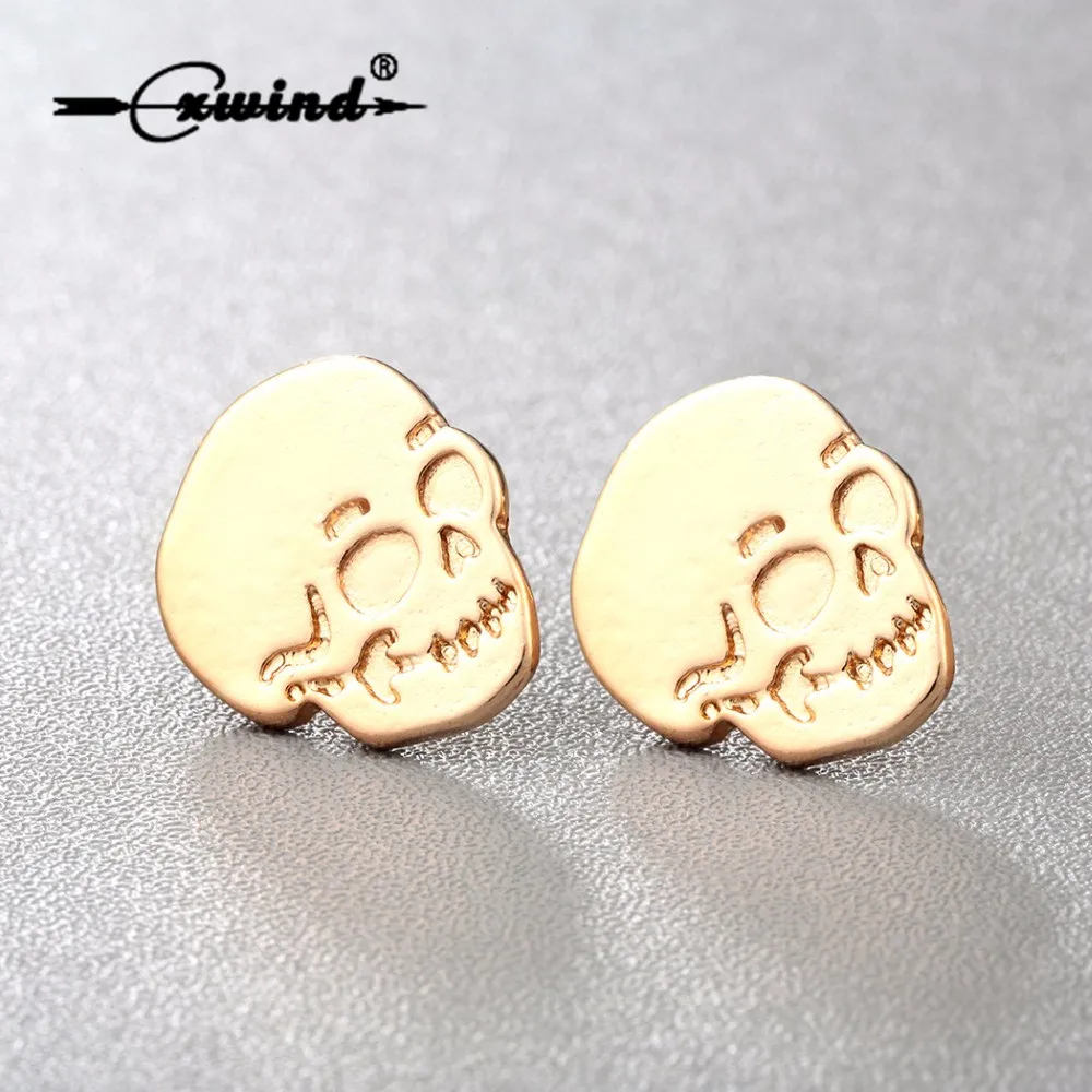 

Cool Halloween Skull Earrings Studs Punk Gothic Jewelry for Men Women Classic Wings Motor Biker Earring Wholessale