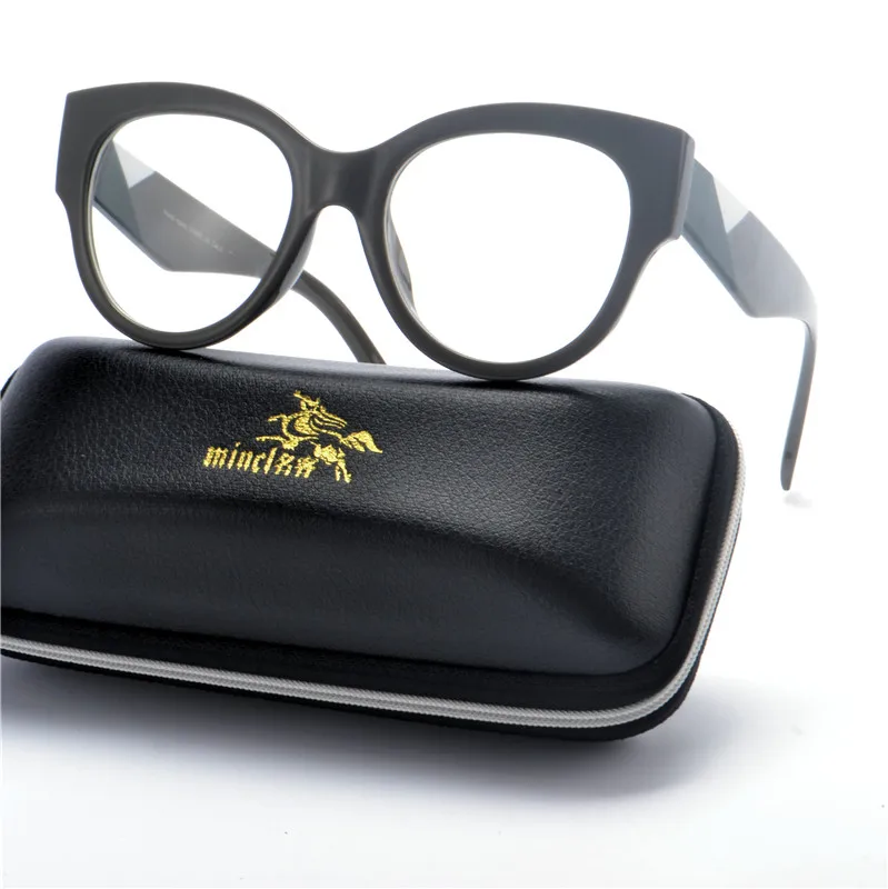 MINCL, новые модные очки для близорукости, женские и мужские близорукие очки, Короткие очки с градусом-0 до-4,0, с коробкой NX - Цвет оправы: black-150