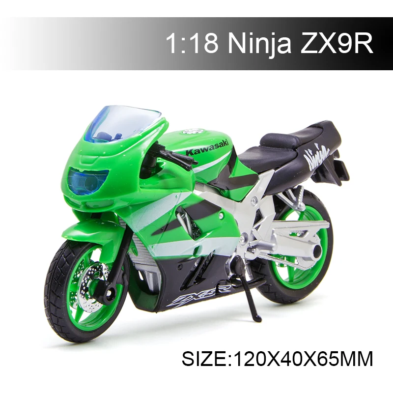 Maisto 1:18 Motorcycle Models Zx 9r Kawasaki Ninja Zx9r Diecast Plastic  Moto Miniature Race Toy For Gift Collection - Railed/motor/cars/bicycles -  