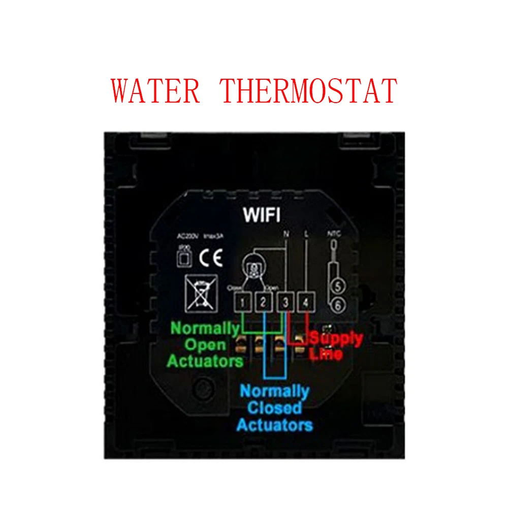Wifi Термостат сенсорный программируемый котел On& Off контроль газового котла сухой контакт теплый пол, электрическая система отопления - Цвет: Water thermostat