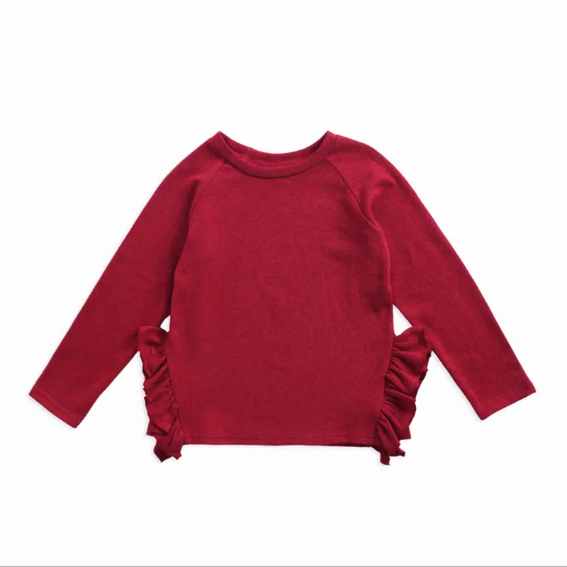 

Children 's t - shirt red card girl' s jacket Christmas children 's long - sleeved fungus side children' s sweater