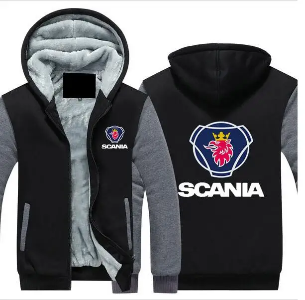 

2019Car SCANIA Hoodie Sweatshirt Men's Fleece Thick Hooded Jacket High Street VOLO Jacket SCANIA Motorcycle Cardigan Zip Hoodie