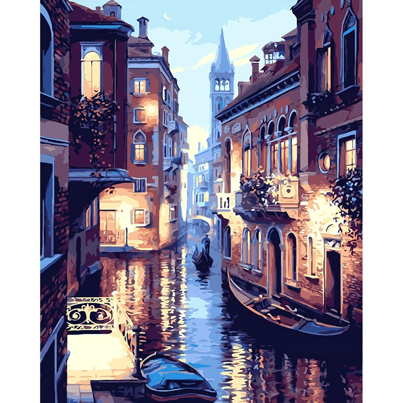 5D Diy Diamond Painting rhinestones Christmas decorations for Home decor Diamond embroidery Water city Diamond mosaic Cross stitch