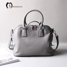 MORESHINE Marca mujeres Bolso de Cuero Genuino de la vaca De Alto grado Shell textura Natural Asa Superior de Asas Crossbody Del Bolso de Hombro Femenino