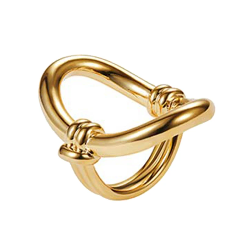 

Gold Color Metal Rings for Women Simple Geometric Hollow Rings Gift for Her #B