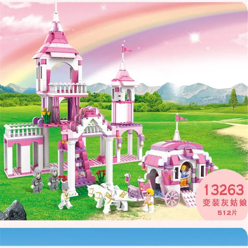 

512pcs girls blocks Tale Block Castle Building blocks Girl Fiends Diy Model Bricks Cogo Educational Toys for gift 13263