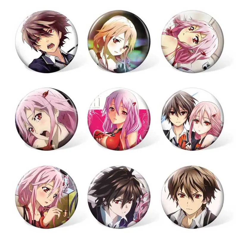 

Guilty Crown Anime Badge Cartoon OUMA SHU and YUZURIHA INORI Costume Brooch for Backpack or Bag Accessories (9pcs/set )