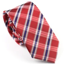 Мужские галстуки для костюма, дизайн, красный с синим/белым диагональным клетчатым шейный платок, тонкий галстук 7 см, нарядные рубашки, свадебные галстуки Gravatas