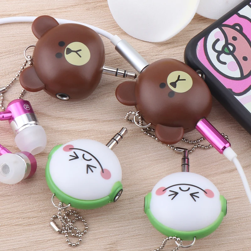 

Mini Cute Bear Earphone Connector for Samsung for iPhone 5 6 6s MP3 Player Splitter Adapter 3.5mm Double Jack Adapter