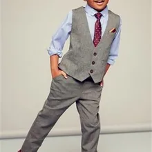 Жилет на 3 пуговицах для мальчиков и брюки для свадебного торжества, любой случай, изготовление на заказ, лучший выбор для мальчиков(жилет+ штаны
