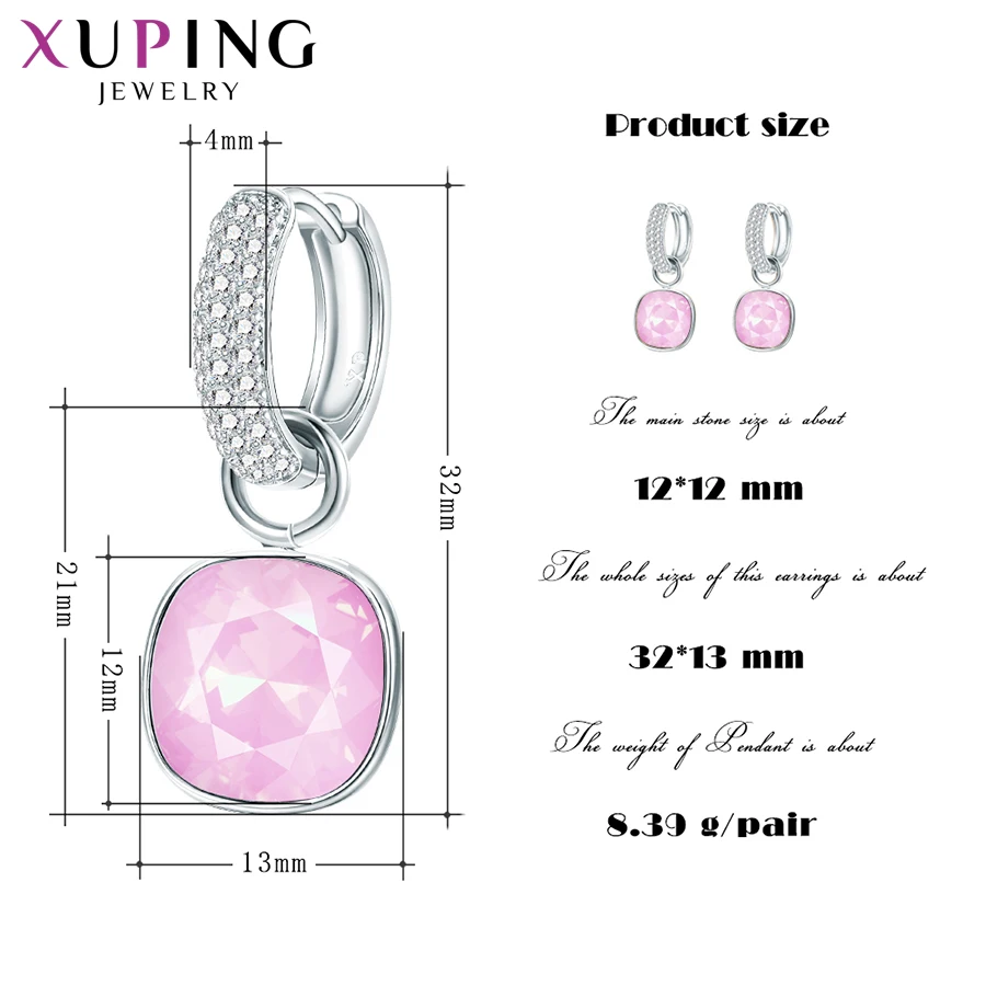 Xuping Fashion Earrings Drop Earring High Quality Crystals from Swarovski Color Plated Charm for Women Mother's Day Gift M66-203